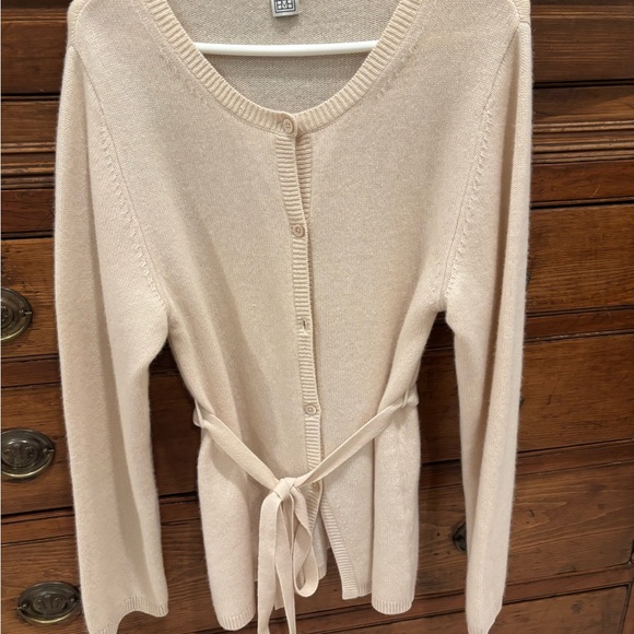 Toteme Beige Knit Cardigan with Tie - Picture 2 of 5